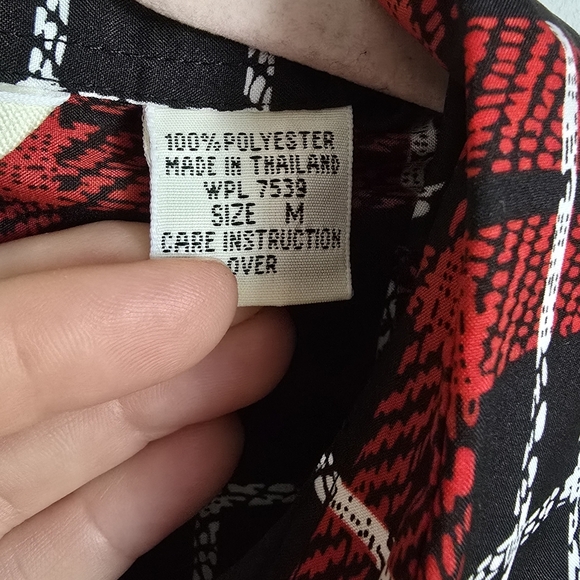 Diane Von Furstenberg, DVF Vintage 80s Red Plaid Button Front Blouse SZ Medium - Picture 9 of 9